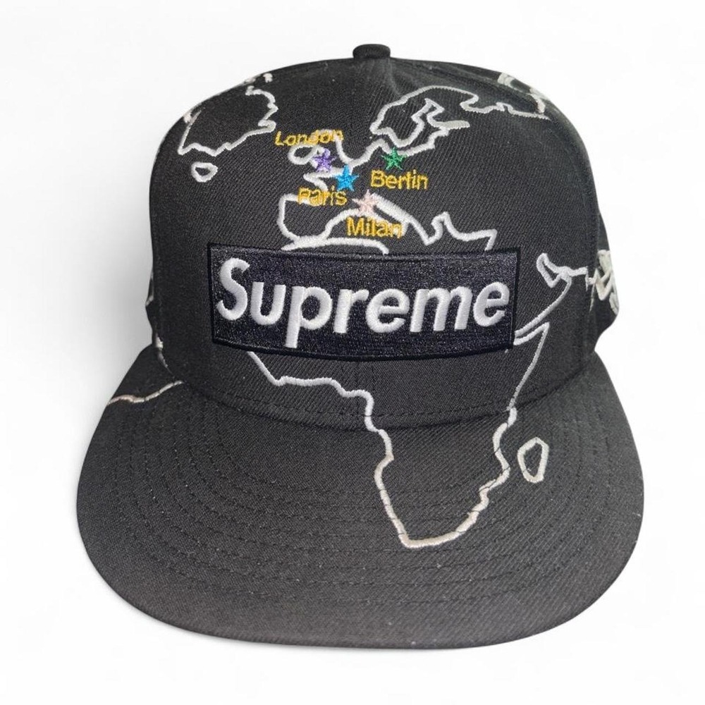 Supreme box logo world map 59FIFTY New era cap Size 7 1/4